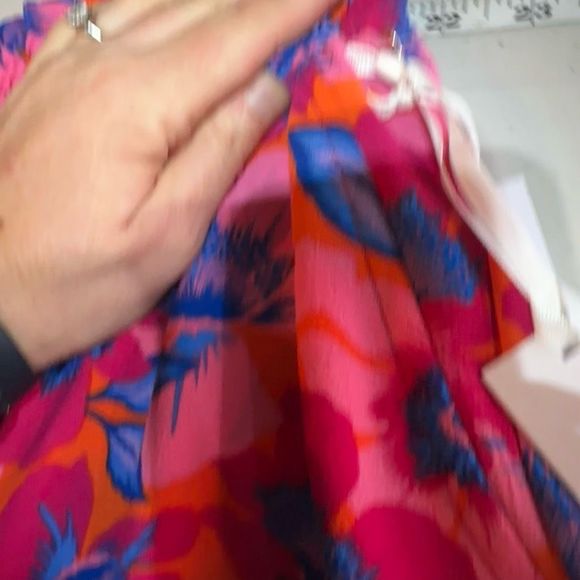 NWT Rose + Olive Women's Floral High Waist Crop Wide Leg Pants Blue Pink Size 3X - Picture 14 of 14